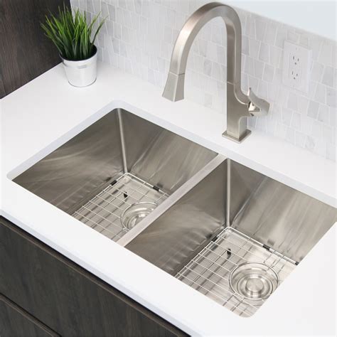 double bowl stainless steel sink for a 30 cabinet|ruvati 30inch kitchen sink.